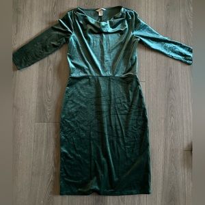 H&M green velvet dress